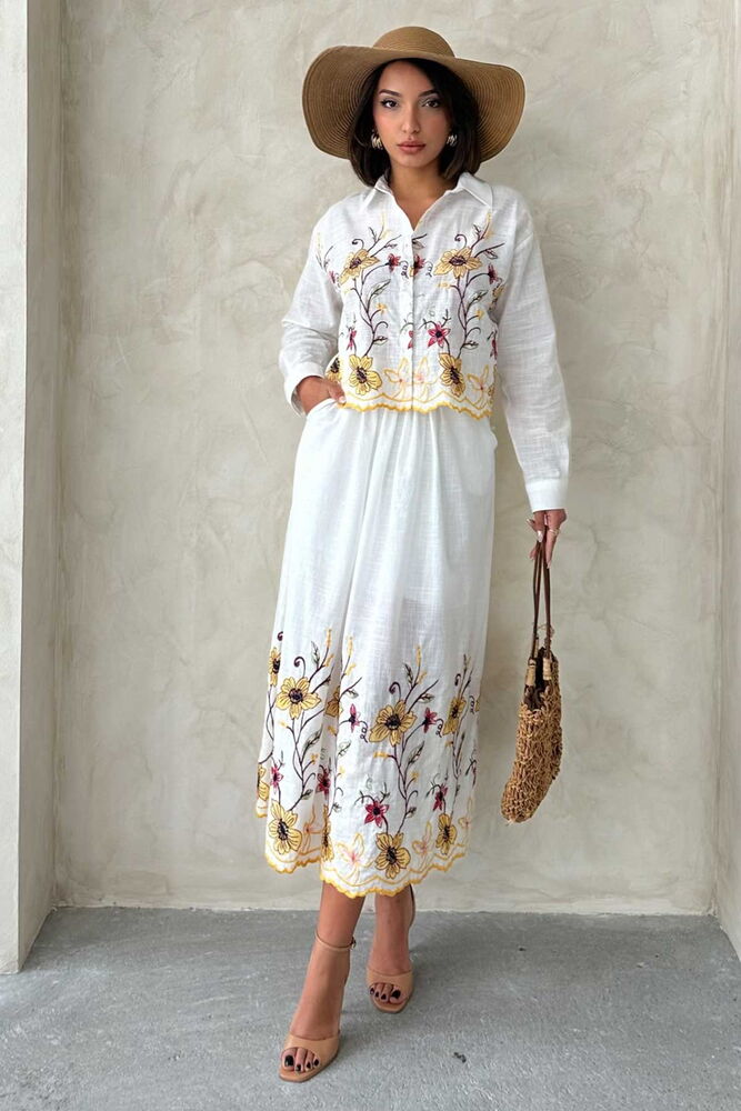F 1938 NAKIŞLI ETEK - SARI