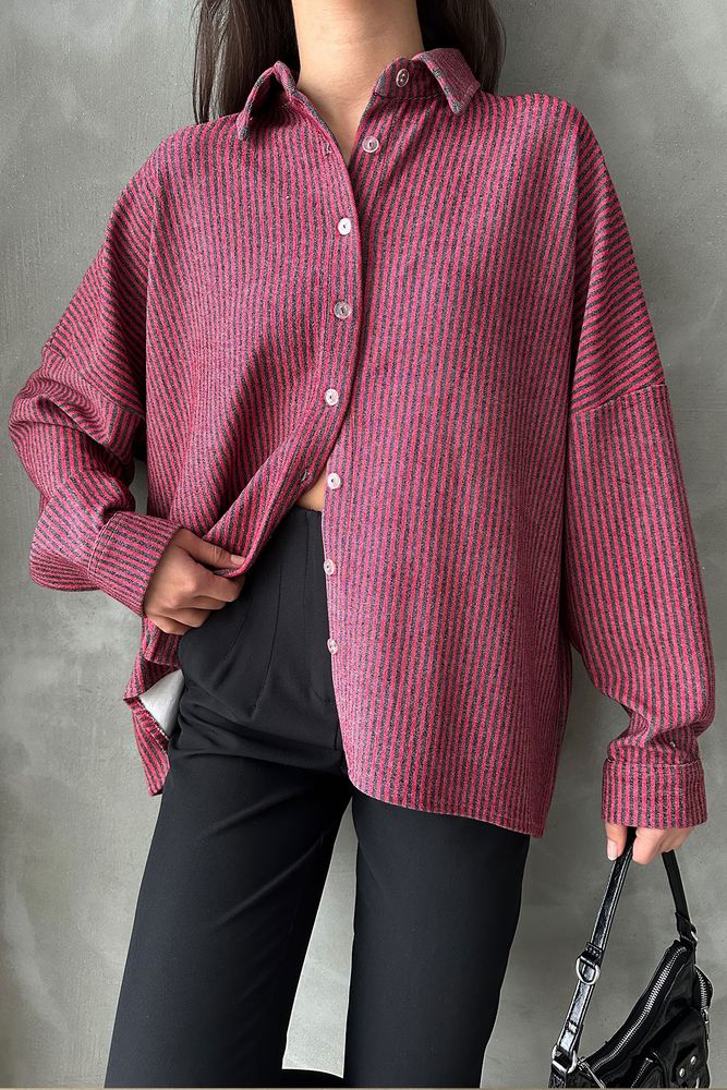 Topshow Kırmızı Oversize Toptan Gömlek