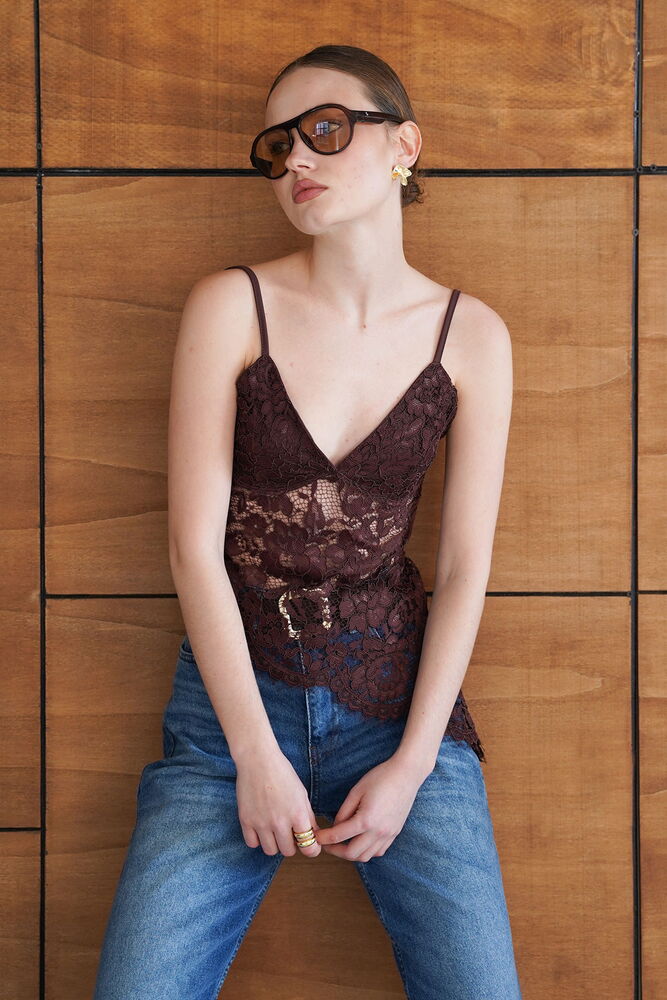 D 2965 ASKILI BRODE BULUZ - KAHVE