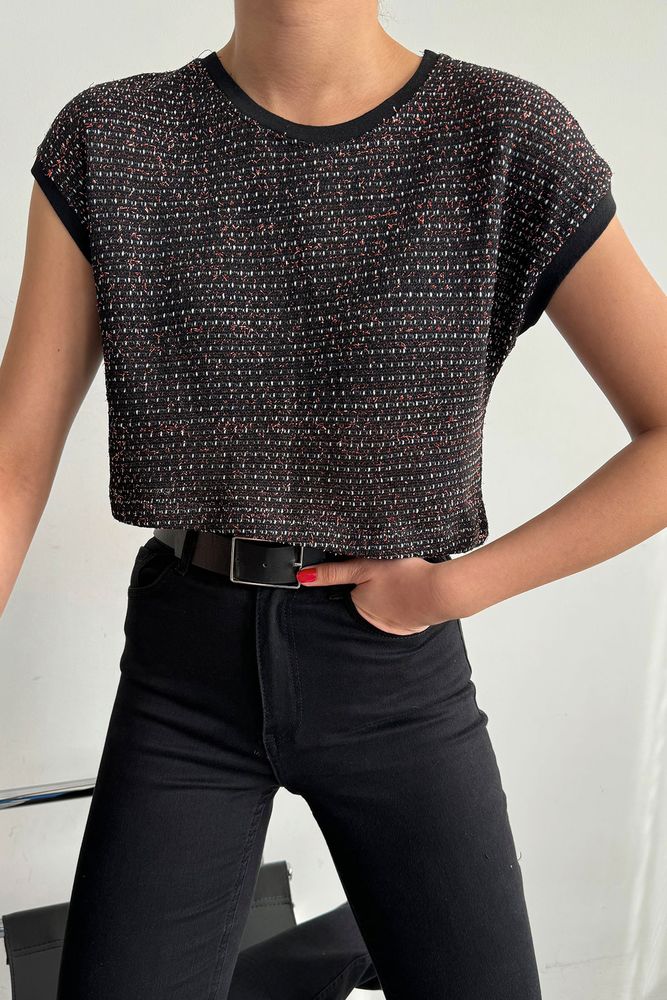 Topshow Siyah D0908 Toptan Tişört