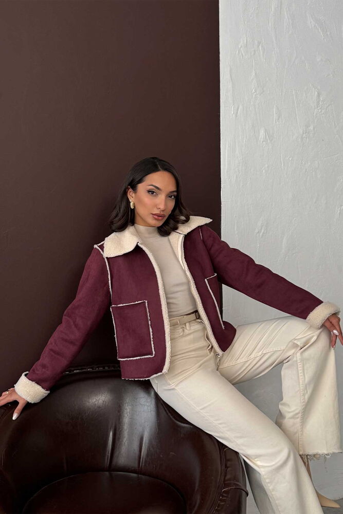 Topshow Bordo F Süet Peluş Toptan Mont