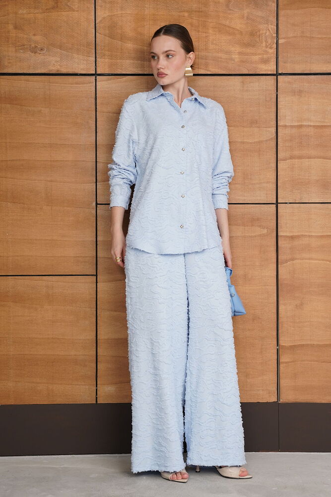 F 2020 JAKARLI DUKUMA PANTOLON - MAVİ