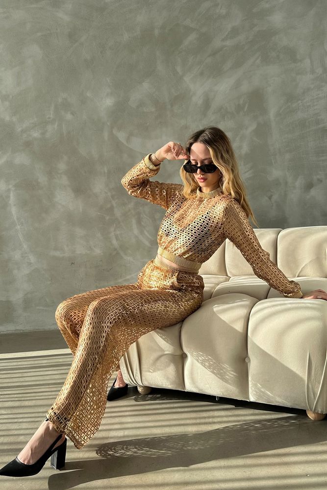 Topshow Gold Pulpayet Abiye Toptan Pantolon