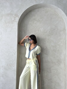D 2846 KOT DETAYLI CEKET - SARI #2