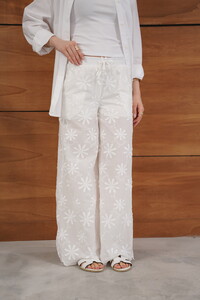 Nakışlı Toptan Pantolon - Taş | Topshow #4