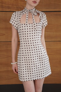 D 2978 PUANTİYELİ SATEN ELBİSE - TAŞ #4