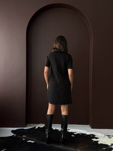 F 2039 DROPLU SÜET ELBİSE - SİYAH #5