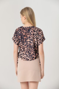 Topshow Leopar Yakası Zincirli Toptan Bluz #5