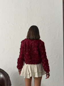 F 1990 GÜL SÜZÜNELİ FERMUARLI MONT - BORDO #5