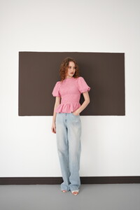 Gipeli Bisiklet Yaka T Toptan Bluz - Kırmızı | D2999 - Topshow #3