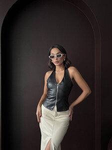 F 2036 SUNİDERİ FERMUARLI YELEK - SİYAH #2