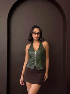 F 2036 SUNİDERİ FERMUARLI YELEK - HAKİ #2