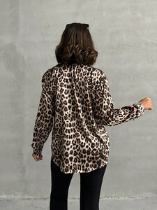 Topshow Leopar Leopar Desenli Toptan Gömlek #5