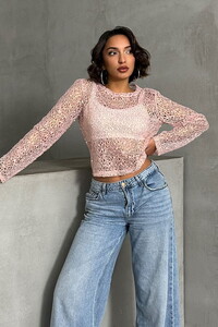 Ulpayet Dantel Toptan Bluz - Pembe | TOPSHOW