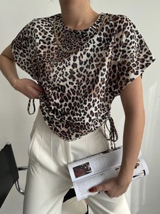 Topshow Küçük Leopar Yakası Zincirli Toptan Bluz #2