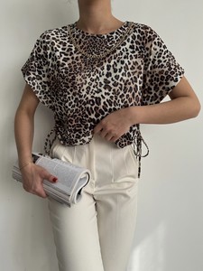 Topshow Küçük Leopar Yakası Zincirli Toptan Bluz #3