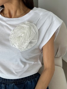 Topshow Beyaz Gül Detaylı Toptan T-Shirt #4