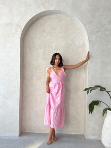 D 2912 NAKIŞLI VUAL ELBİSE - PEMBE #3