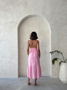 D 2912 NAKIŞLI VUAL ELBİSE - PEMBE #5