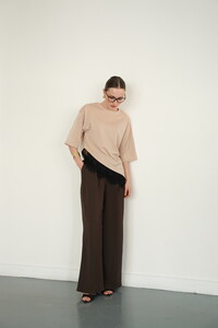 D 2985 DANTEL DETAYLI ÇİZGİLİ T SHIRT - TAŞ #3