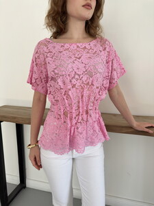Topshow Beli Gipeli Brode Bluz - Pembe | D2966 #4
