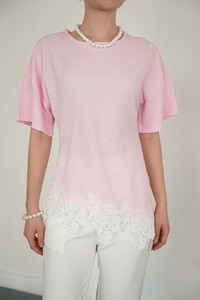 D 2992 ETEK UCU DSNTEL BİSİKLET YAKA T-SHIRT - PEMBE #4