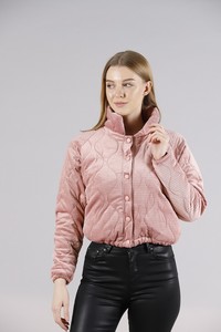 Topshow Pudra Çıtçıtlı Kadife Toptan Mont #4