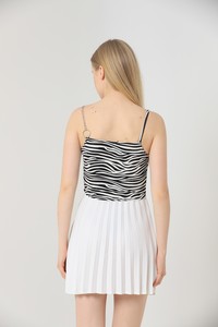 Topshow Zebra Zincir Detaylı Toptan Bluz #3