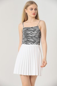 Topshow Zebra Zincir Detaylı Toptan Bluz #1
