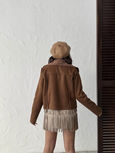 F 2027 SÜET TAVŞAN LAMİNE MONT - TABA #5