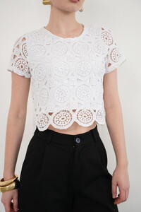 Topshow Ham Güpür Abiye Toptan Bluz #4