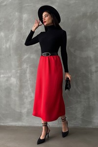 Topshow Kırmızı Saten Toptan Etek