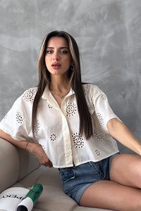 Topshow Açık Taş Brode Toptan Gömlek