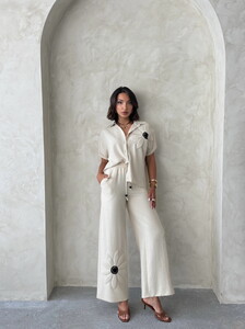 D 2925 ÇİÇEK DETAYLI PANTOLON - TAŞ #2