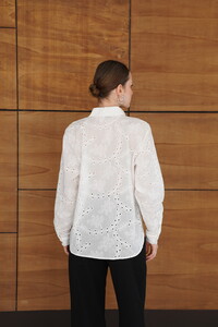 F 2079 KORDENELİ GÖMLEK - KREM #5