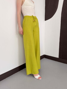 Topshow Fıstık Yeşili Keten Toptan Pantolon #4