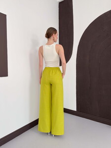 Topshow Fıstık Yeşili Keten Toptan Pantolon #5