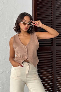 Topshow Vizon Süet Toptan Yelek #1