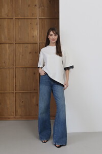 Topshow - Dantel Detaylı Tişört - Krem | D2956 #3