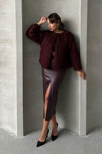 Topshow Bordo Yılan D.  Deri Toptan Etek