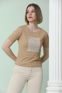 Topshow Taş Önü Dantelli Toptan T-Shirt