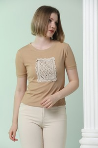 Topshow Taş Önü Dantelli Toptan T-Shirt #2
