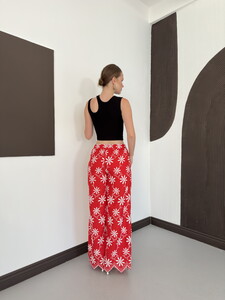D 2913 NAKIŞLI PANTOLON - KIRMIZI #5