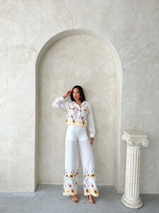F 1939 NAKIŞLI PANTOLON - SARI #3
