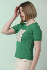 Topshow Zümrüt Önü Dantelli Toptan T-Shirt #3