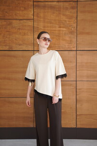 D 2956 DANTEL DETAYLI TİŞÖRT - HAM #3