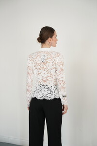 F2081 BRODE DANTELİ GÖMLEK - KREM #5