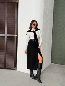 F 2033 FİTİLLİ KADİFE ETEK - SİYAH #3