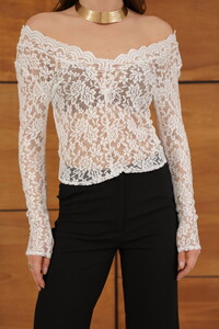 Topshow - Dantel Bluz - Krem | F2071 #4