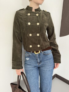 F 2134 GOLD DÜĞMELİ APOLET DETAYLI CEKET - HAKİ #4